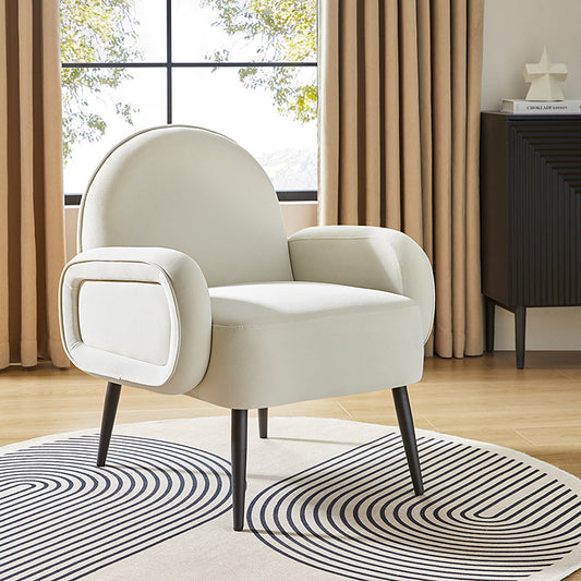 Fauteuil Val Moderne en Velours avec Pieds Métalliques Réglables