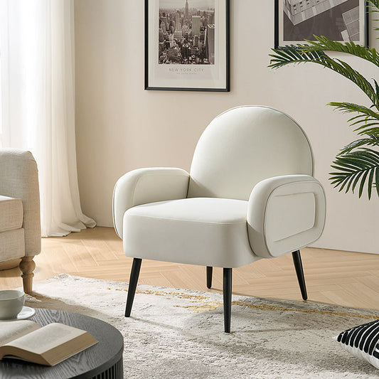 Fauteuil Val Moderne en Velours avec Pieds Métalliques Réglables
