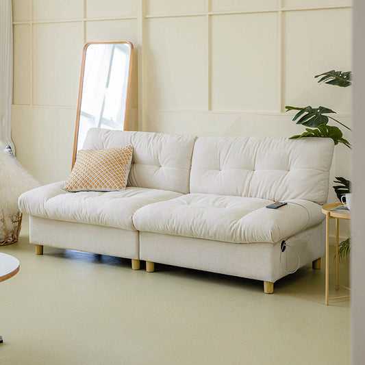 Hilario Loveseat avec ports USB-C, rangement et design touffeté