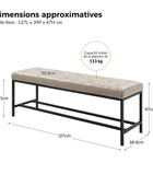 Banc en cuir végétal Johannes