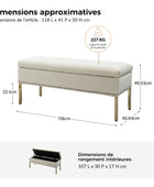 Egmund Banc de rangement Flip Top rembourré