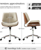 Yves - Chaise de bureau pivotante à hauteur d'assise réglable