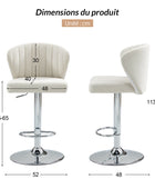 Tabouret de bar pivotant Troy en velours