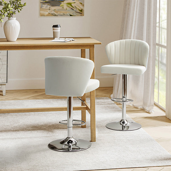 Tabouret de bar pivotant Troy en velours