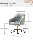 Chaise de bureau en velours brillant