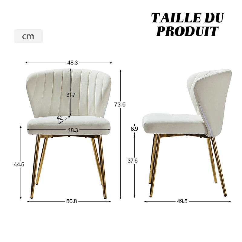 Chaise en Velours Aruna avec Dossier Bas Réglable