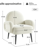 Fauteuil Val Moderne en Velours avec Pieds Métalliques Réglables