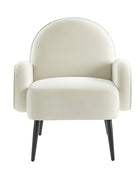 Fauteuil Val Moderne en Velours avec Pieds Métalliques Réglables