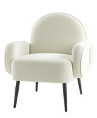 Fauteuil Val Moderne en Velours avec Pieds Métalliques Réglables