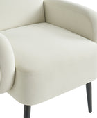 Fauteuil Val Moderne en Velours avec Pieds Métalliques Réglables