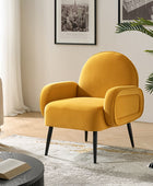 Fauteuil Val Moderne en Velours avec Pieds Métalliques Réglables
