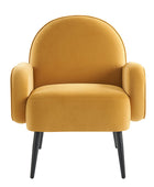 Fauteuil Val Moderne en Velours avec Pieds Métalliques Réglables