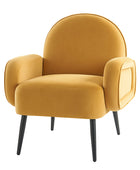 Fauteuil Val Moderne en Velours avec Pieds Métalliques Réglables