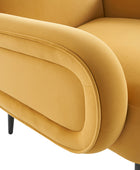 Fauteuil Val Moderne en Velours avec Pieds Métalliques Réglables