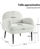 Fauteuil Abner avec Accoudoirs Courbés Ergonomiques