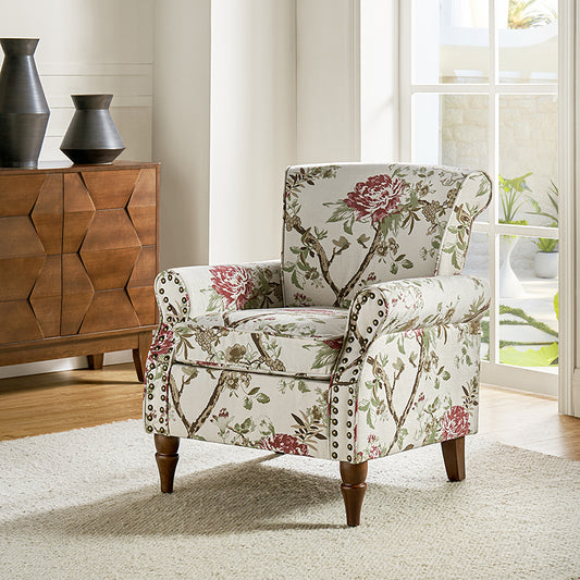 Artemisa Fauteuil moderne tapissé à motifs floraux