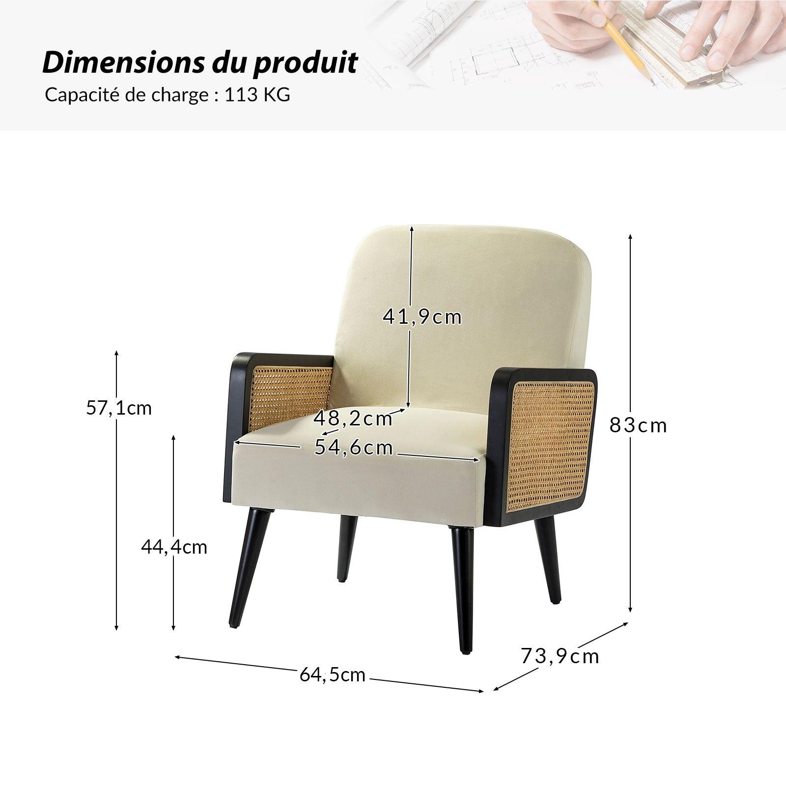 Fauteuil de canne elva