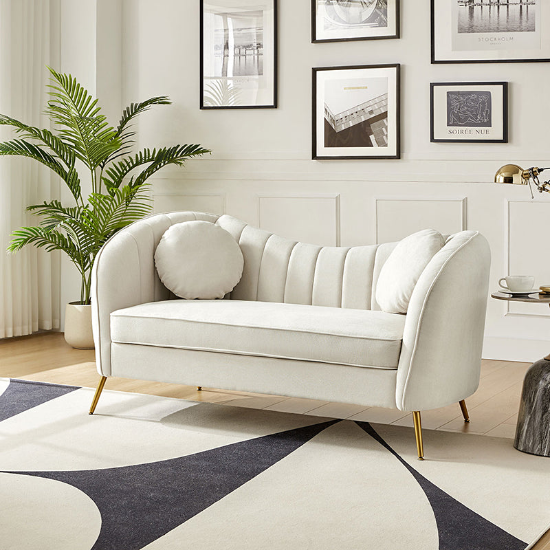 Emilio Loveseat avec pieds en or et coussin en peluche