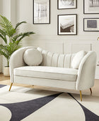 Emilio Loveseat avec pieds en or et coussin en peluche