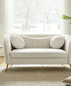 Emilio Loveseat avec pieds en or et coussin en peluche