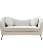 Emilio Loveseat avec pieds en or et coussin en peluche