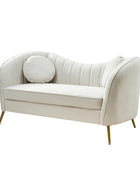 Emilio Loveseat avec pieds en or et coussin en peluche