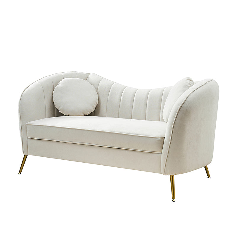 Emilio Loveseat avec pieds en or et coussin en peluche