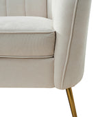 Emilio Loveseat avec pieds en or et coussin en peluche