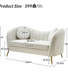 Emilio Loveseat avec pieds en or et coussin en peluche
