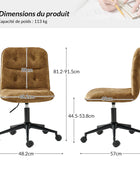 Leonhard Upholstered Swivel Task Chair avec hauteur et roues réglables