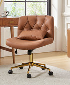 Chaise de bureau à hauteur réglable Cecil avec dossier touffeté et coussin
