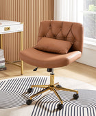 Chaise de bureau à hauteur réglable Cecil avec dossier touffeté et coussin