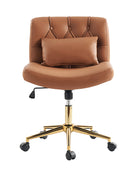 Chaise de bureau à hauteur réglable Cecil avec dossier touffeté et coussin