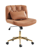 Chaise de bureau à hauteur réglable Cecil avec dossier touffeté et coussin