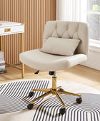 Chaise de bureau à hauteur réglable Cecil avec dossier touffeté et coussin