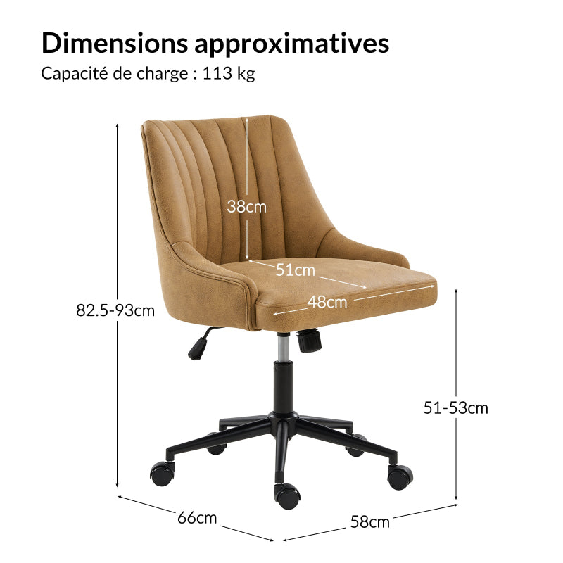 Sebastian Chaise de bureau à hauteur réglable et à confort épuré