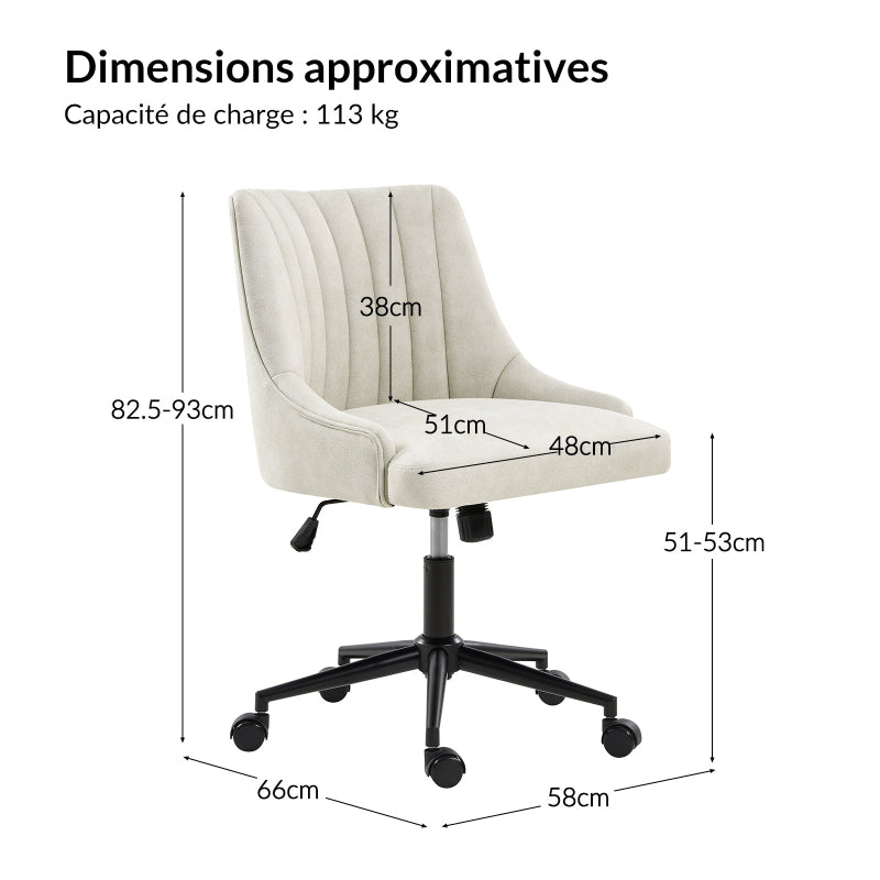 Sebastian Chaise de bureau à hauteur réglable et à confort épuré