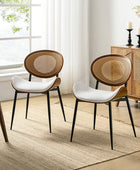 Flora Chaise de salle à manger avec dossier en bois courbé et coussin Ensemble de 2