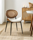 Flora Chaise de salle à manger avec dossier en bois courbé et coussin Ensemble de 2