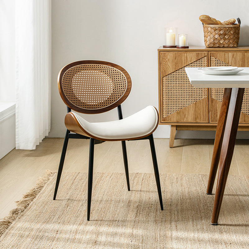 Flora Chaise de salle à manger avec dossier en bois courbé et coussin Ensemble de 2