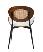 Flora Chaise de salle à manger avec dossier en bois courbé et coussin Ensemble de 2