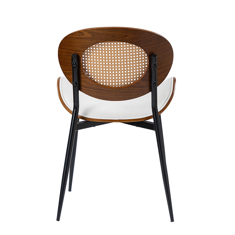 Flora Chaise de salle à manger avec dossier en bois courbé et coussin Ensemble de 2