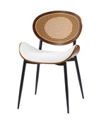 Flora Chaise de salle à manger avec dossier en bois courbé et coussin Ensemble de 2
