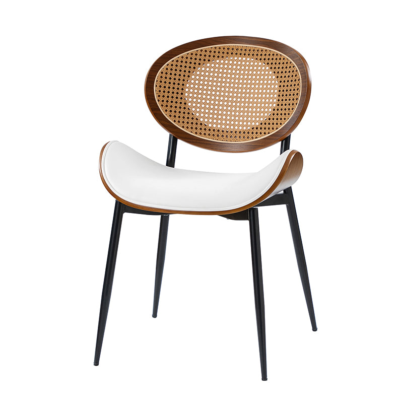 Flora Chaise de salle à manger avec dossier en bois courbé et coussin Ensemble de 2