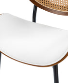 Flora Chaise de salle à manger avec dossier en bois courbé et coussin Ensemble de 2