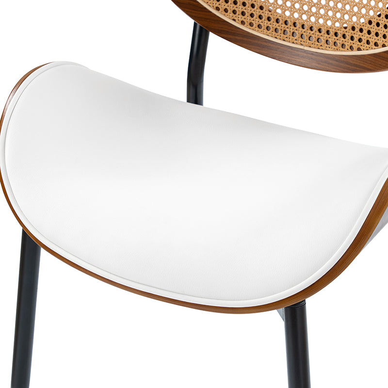 Flora Chaise de salle à manger avec dossier en bois courbé et coussin Ensemble de 2