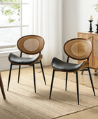 Flora Chaise de salle à manger avec dossier en bois courbé et coussin Ensemble de 2