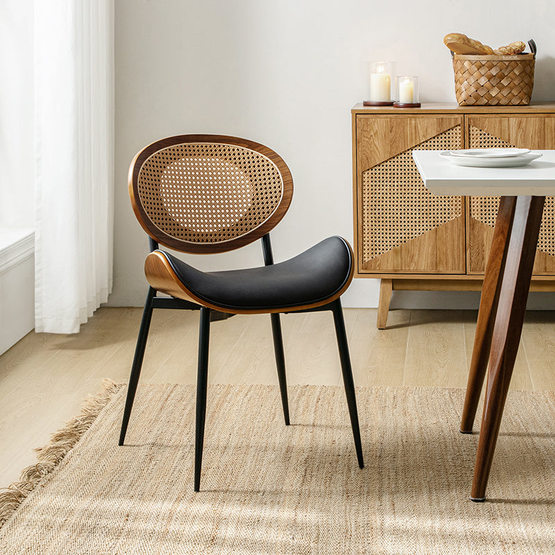Flora Chaise de salle à manger avec dossier en bois courbé et coussin Ensemble de 2