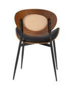 Flora Chaise de salle à manger avec dossier en bois courbé et coussin Ensemble de 2