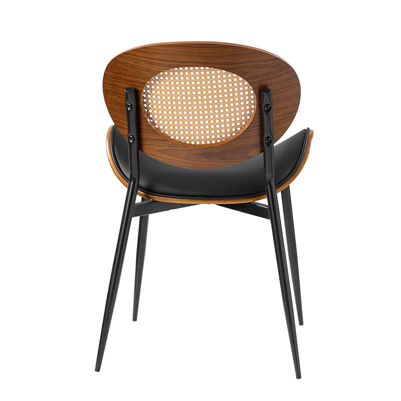 Flora Chaise de salle à manger avec dossier en bois courbé et coussin Ensemble de 2